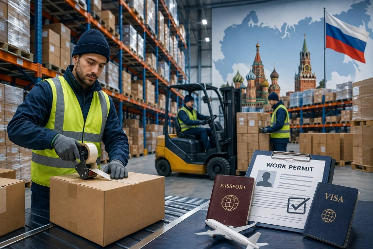 Study Abroad and Overseas Job Consultants Verified Warehouse Job in Russia with Work Permit and Visa Services